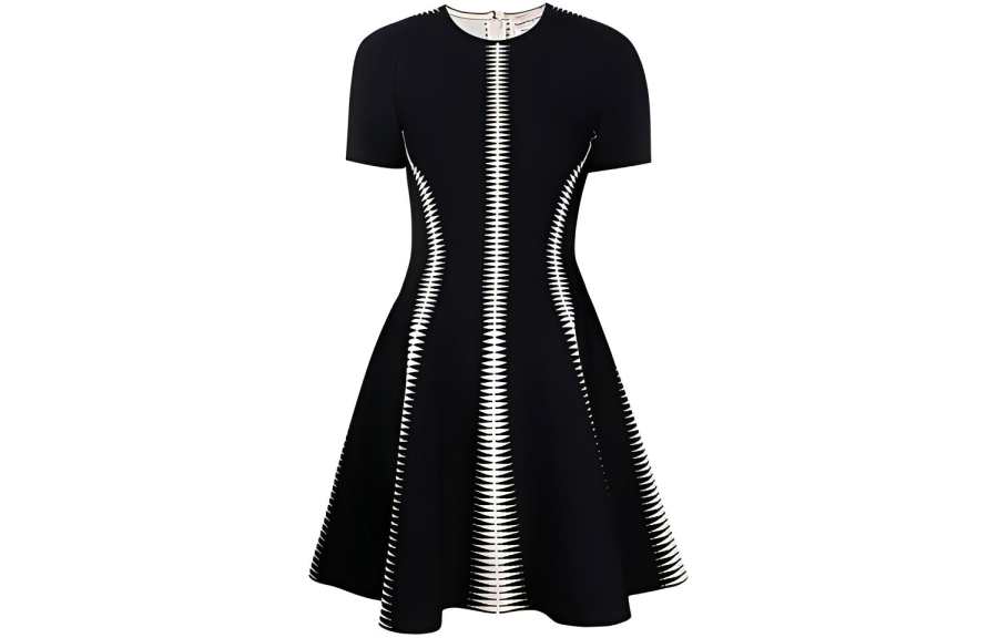 Alexander McQueen SS22 Short Sleeved Dress Women's Black