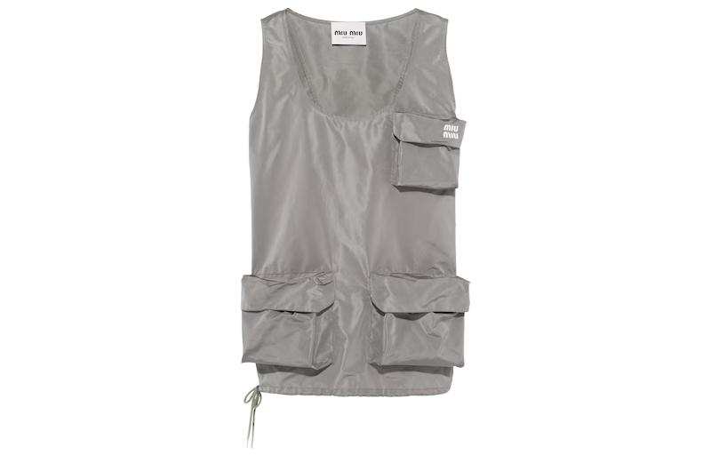 MIU MIU SS23 Sleeveless Dress Women's Lead Gray