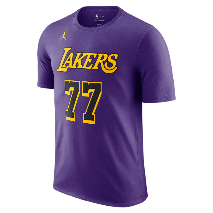 Jordan Jordan LukaDončićLosAngelesLakersStatementEdition T Shirt Men's Purple