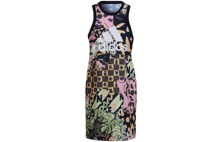 Adidas Adidas Sleeveless Dresses Women's Multicolor Crew Neck Moderate Short
