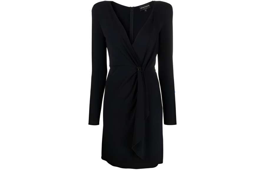 EMPORIO ARMANI SS21 Long Sleeved Dress Women's Black