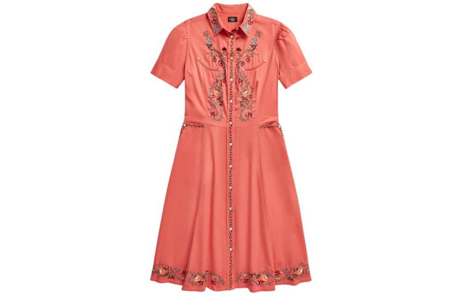 Double RL SS24 Short Sleeved Dress Women's Coral