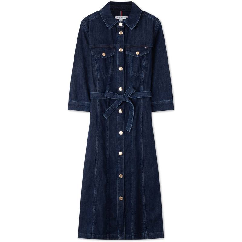 Tommy Hilfiger Short Sleeved Dress Women's Dark Denim Blue