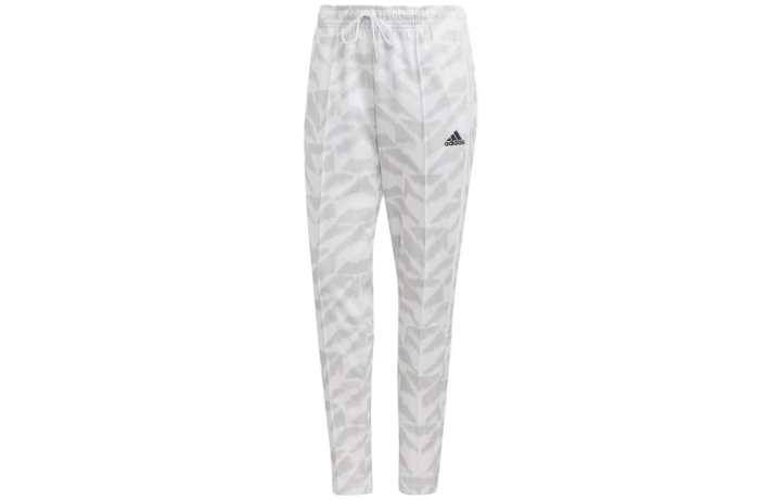 Adidas Adidas Knitted Sweatpants Women's Gray White Moderate Tapered Pants