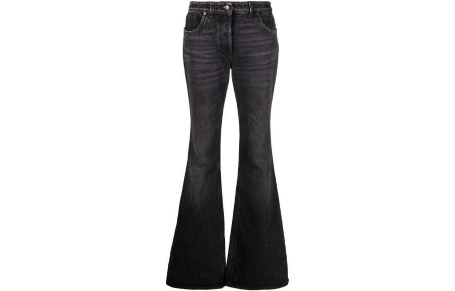 PRADA PRADA Jeans Women's Black Moderate Flared Pants