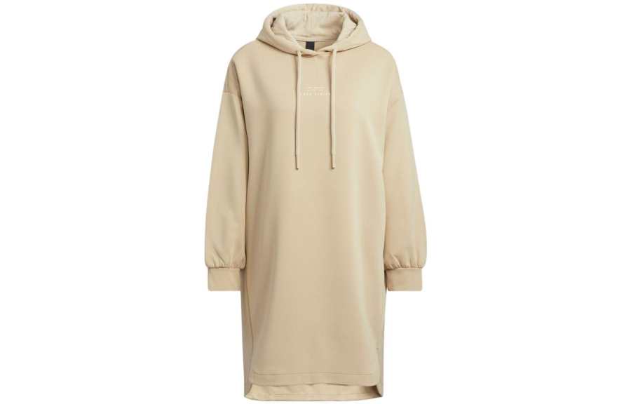 Adidas Adidas Long Sleeved Dresses Women's Khaki Hooded Moderate Mid Length