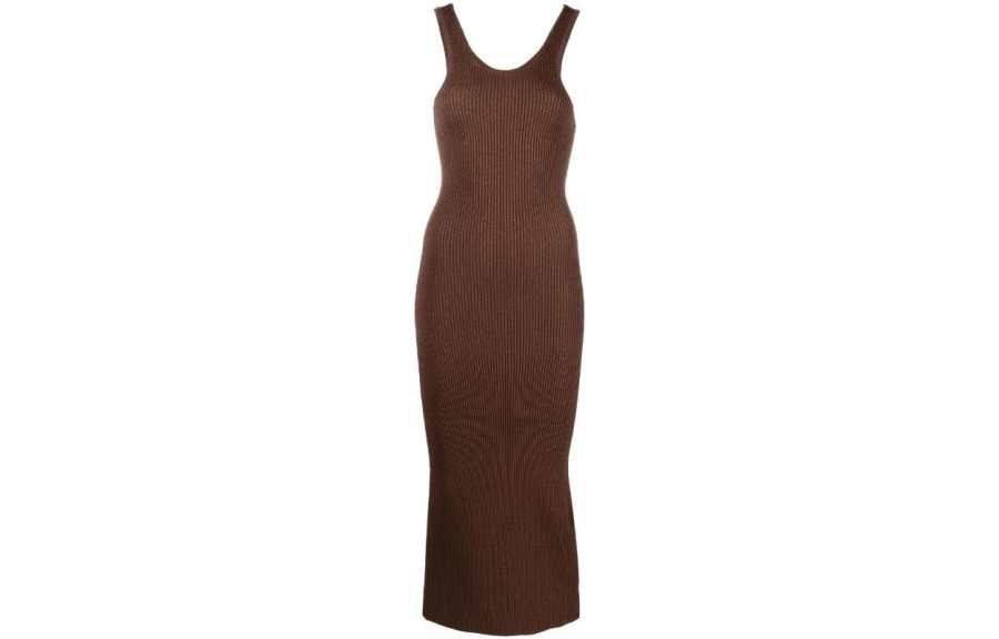 TOTEME Sleeveless Dresses Women's Brown Crew Neck Moderate