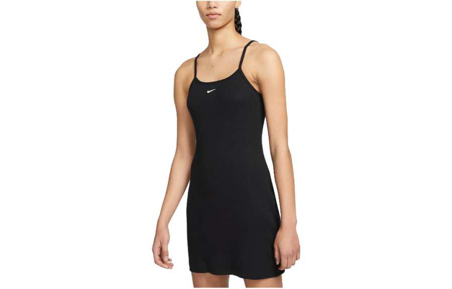 Nike Nike Slip Dresses Women's Black Square Collar Moderate Mid Length