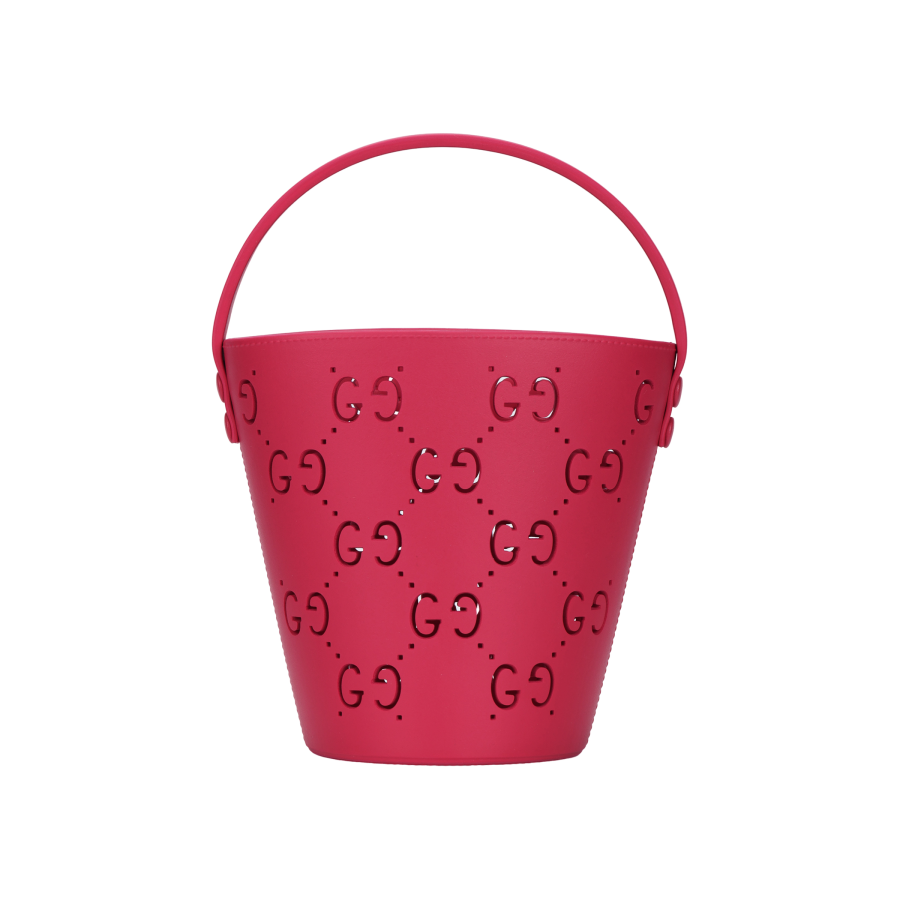 GUCCI Rubber Bucket Bag Handbag Kids' Bag Kids' Fuchsia