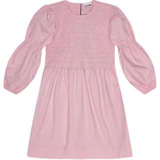 GANNI SS24 Long Sleeved Dress Women's Bleached Mauve Hibiscus