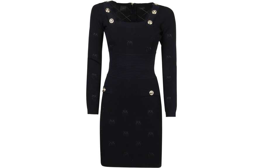 PINKO FW22 Long Sleeved Dress Women's Black