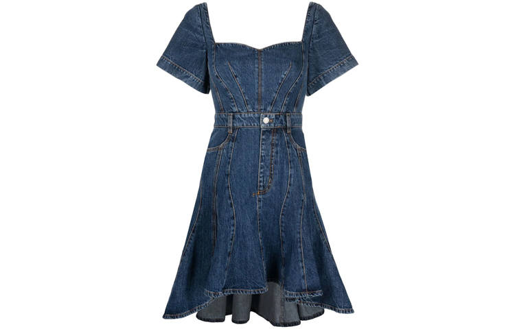 Alexander McQueen SS22 Short Sleeved Dress Women's Blue