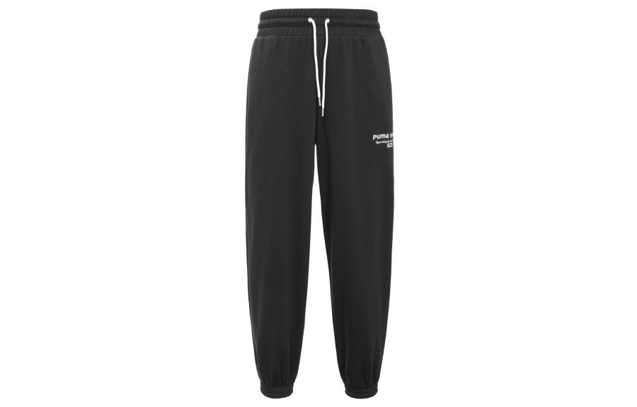 PUMA Knitted Sweatpants Women's Black Moderate Cuffed Pants