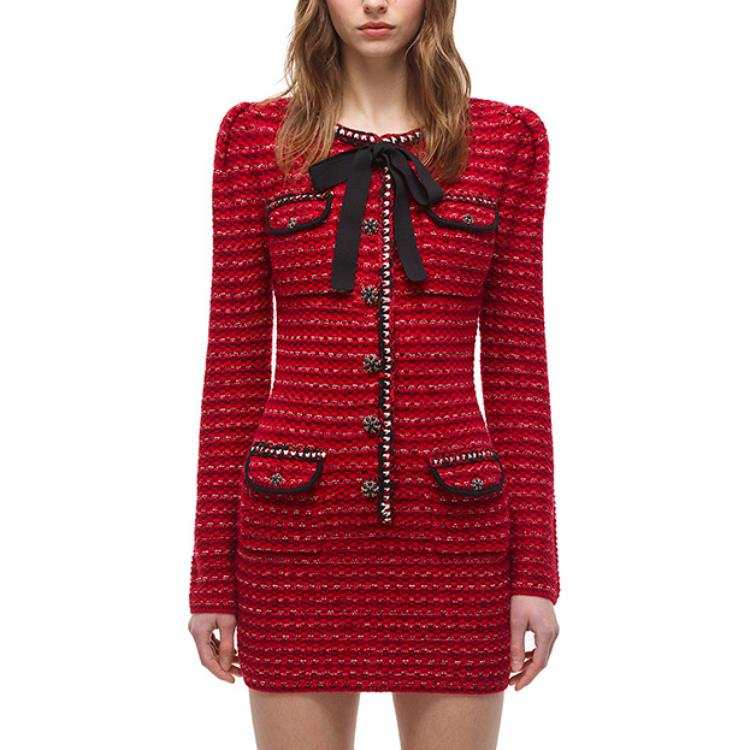 Self-portrait Self portrait Long Sleeved Dress Women's Red