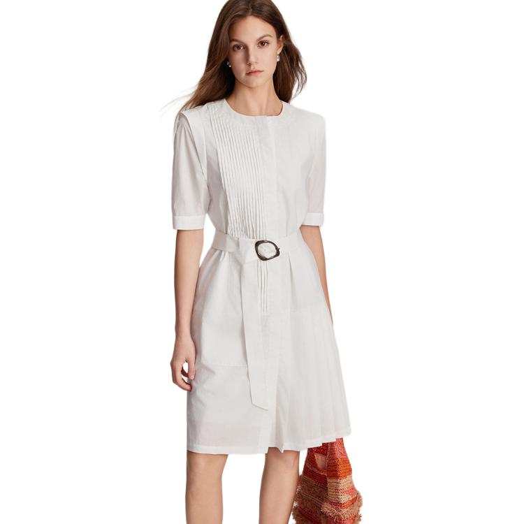 ELLE Short Sleeved Dress Summer Women's White
