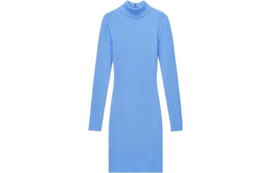 MICHAEL KORS Long Sleeved Dresses Women's Blue Half Turtleneck Moderate Short