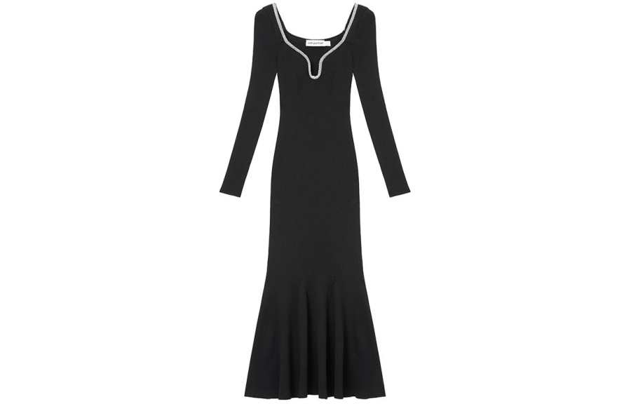 Self-portrait Self portrait Long Sleeved Dress Women's Classic Black