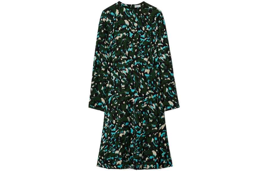 Burberry Long Sleeved Dress Women's Green