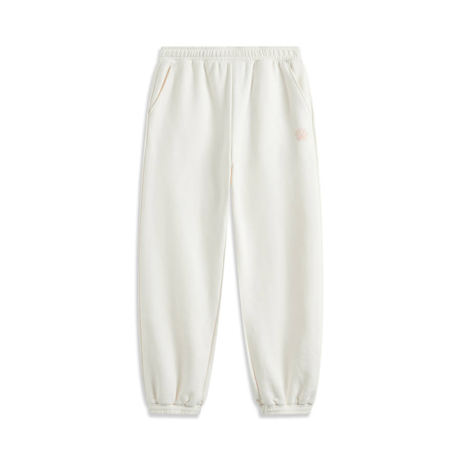 Li-Ning Li Ning Sports Life Collection Knitted Sweatpants Women's Champagne White