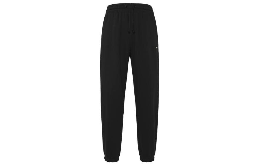 Nike Nike Sportswear Phoenix Fleece High Rise Solid Color Fleece Lined Fashion Lace Up Knitted Sweatpants Women's Black