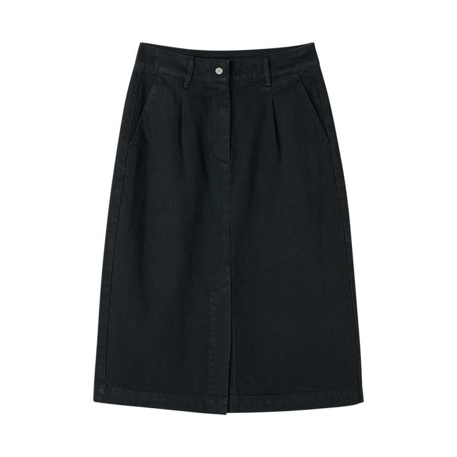 Skechers Elegant Diamond Collection Denim Long Skirt Women's Carbon Black