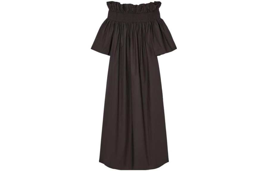 COS Short Sleeved Dress Women's Dark Brown