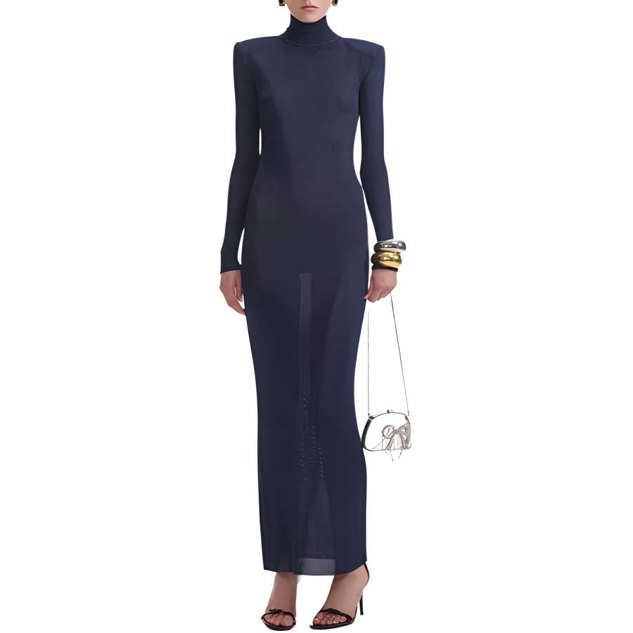 Self-portrait Self portrait Long Sleeved Dress Women's Navy Blue