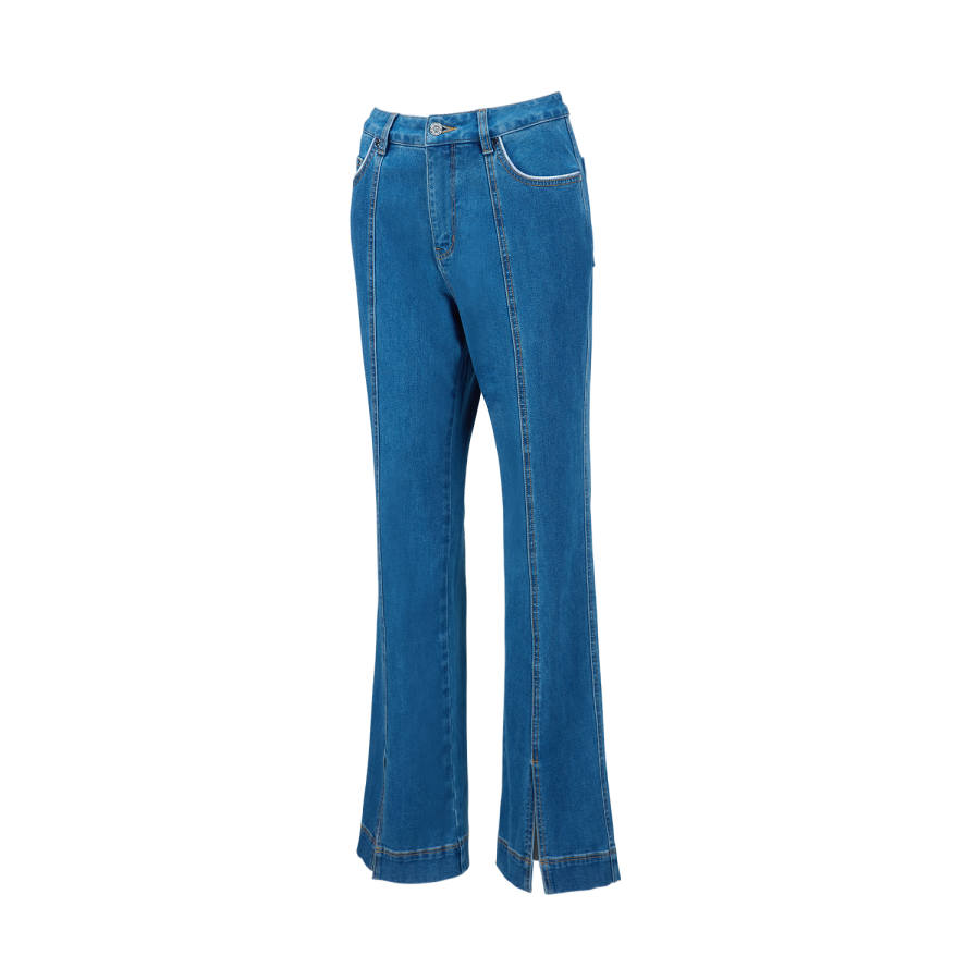 Li-Ning Li Ning Jeans Women's Denim Blue Moderate Flared Pants