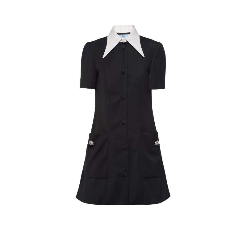 PRADA PRADA Contrasting collar Button down Minidress