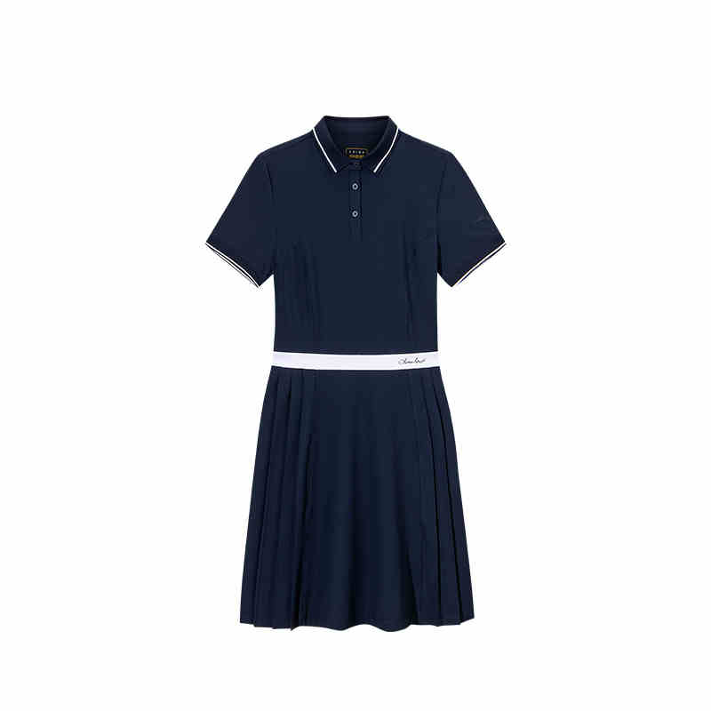 Anta Variety Training Collection Short Sleeved Dress Women's Midnight Blue