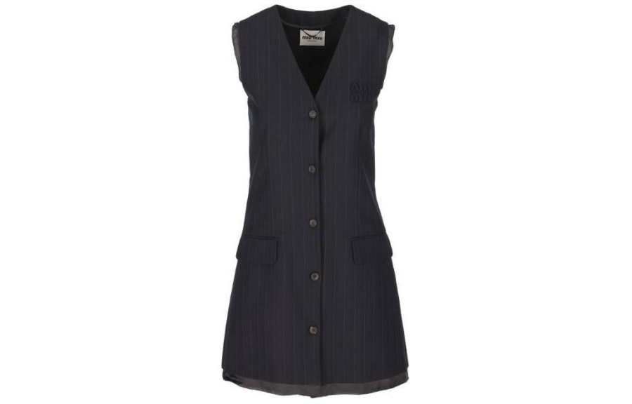 Miu Miu Button-Up Sleeveless Dress