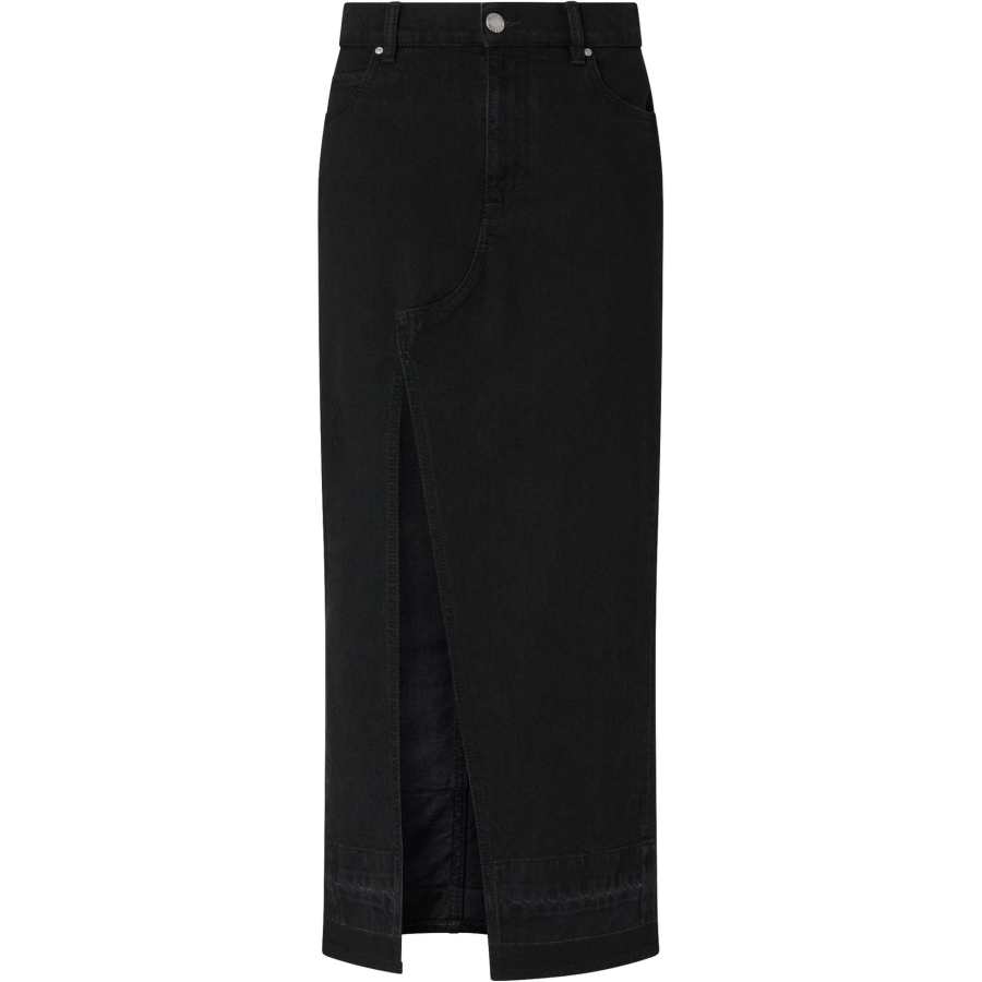 PINKO SS25 Denim Long Skirt Women's Black