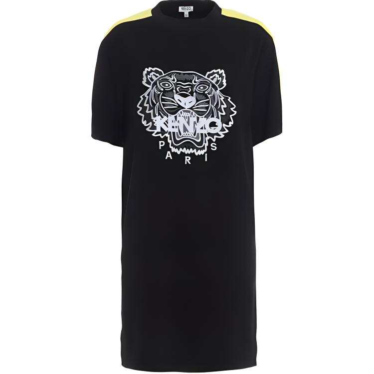 KENZO SS23 Short Sleeved Dress Women's Black