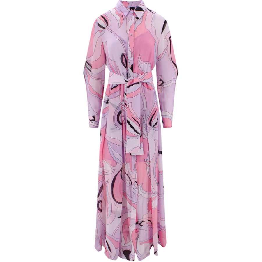 PINKO SS23 Long Sleeved Dress Women's Purple