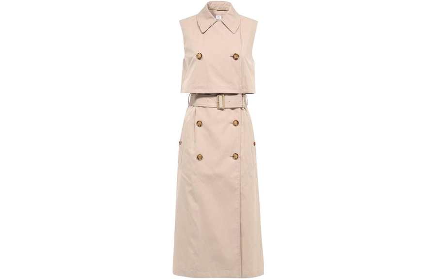 Burberry Layered Belted Sleeveless Trench Coat Dress