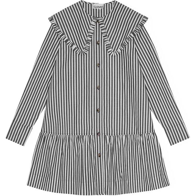 Ganni Striped Mini Shirt Dress