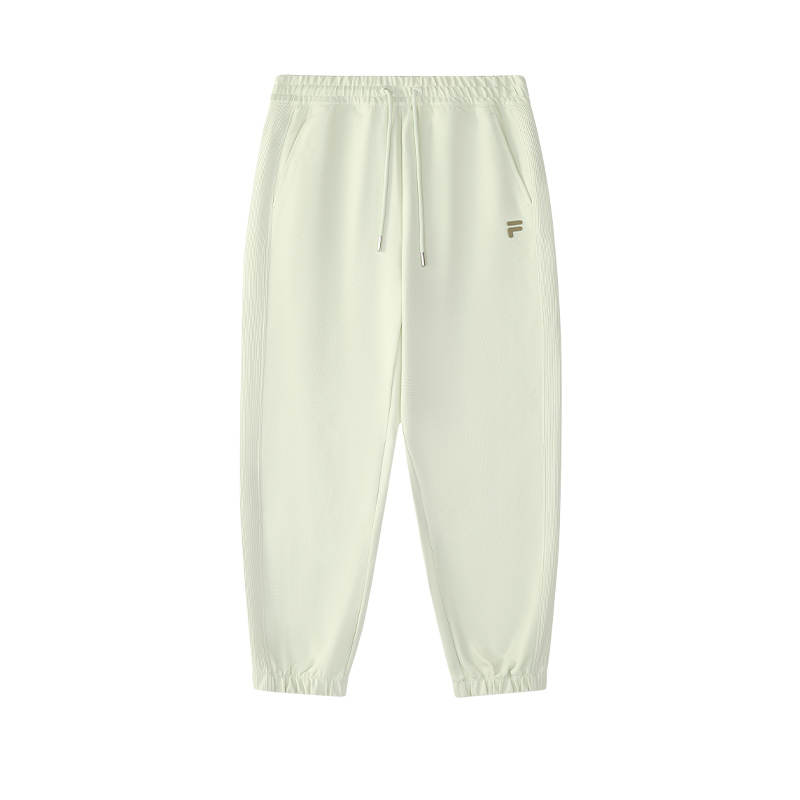 FILA FUSION Knitted Sweatpants Women's Beige Porcelain Cyan