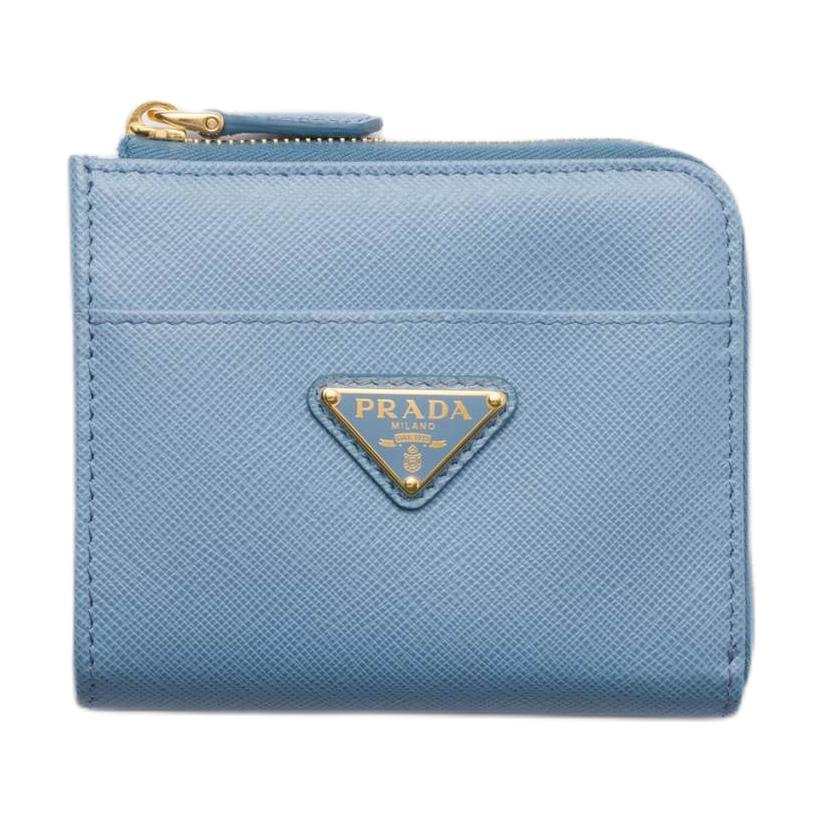 PRADA PRADA Saffiano Leather Wallet Small Women's Starry Sky Blue