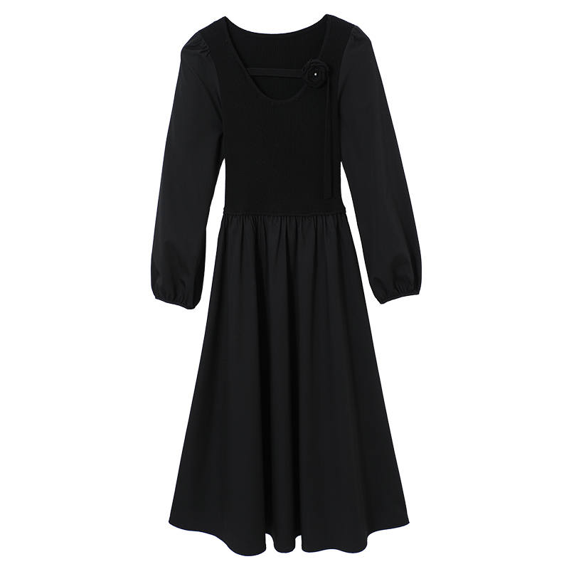 XIANGYING Long Sleeved Dress Women's Black