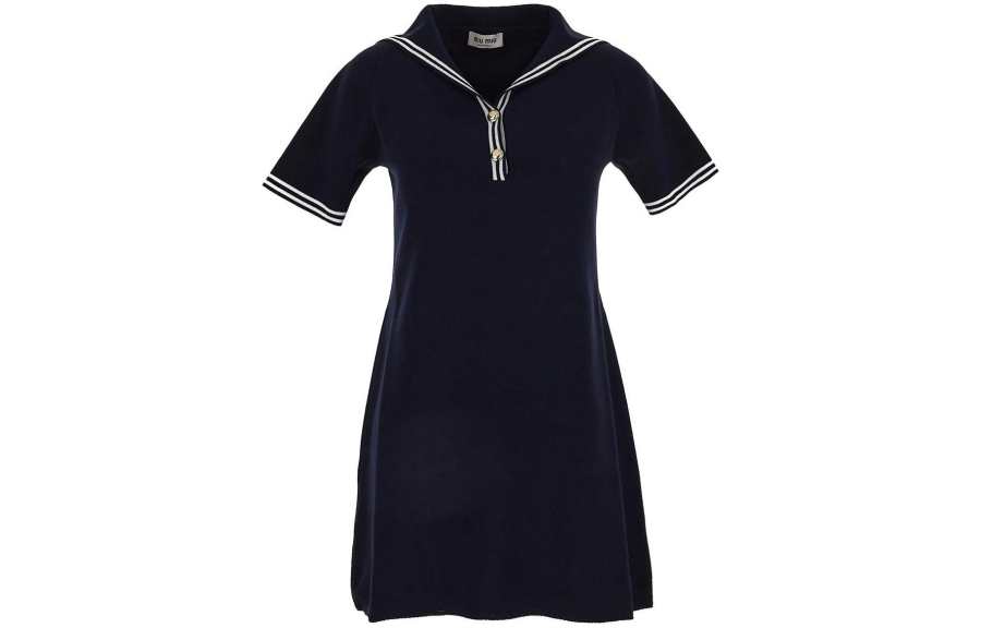 MIU MIU Short Sleeved Dress Women's Blue
