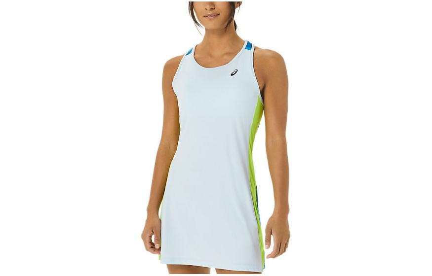 ASICS Sleeveless Dresses Women's Light Blue Crew Neck Moderate Short