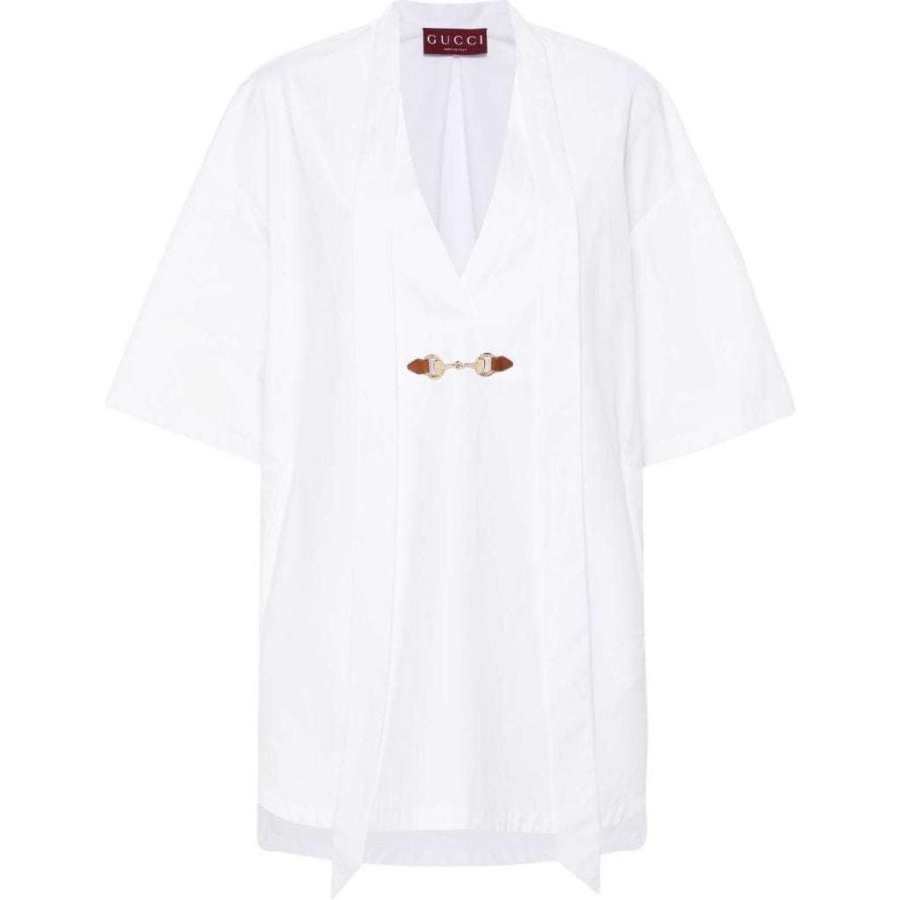 GUCCI Horsebit-Buckle V-Neck Poplin Mini Dress