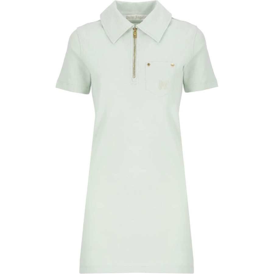 PALM ANGELS Short Sleeved Dress Women's Cyan
