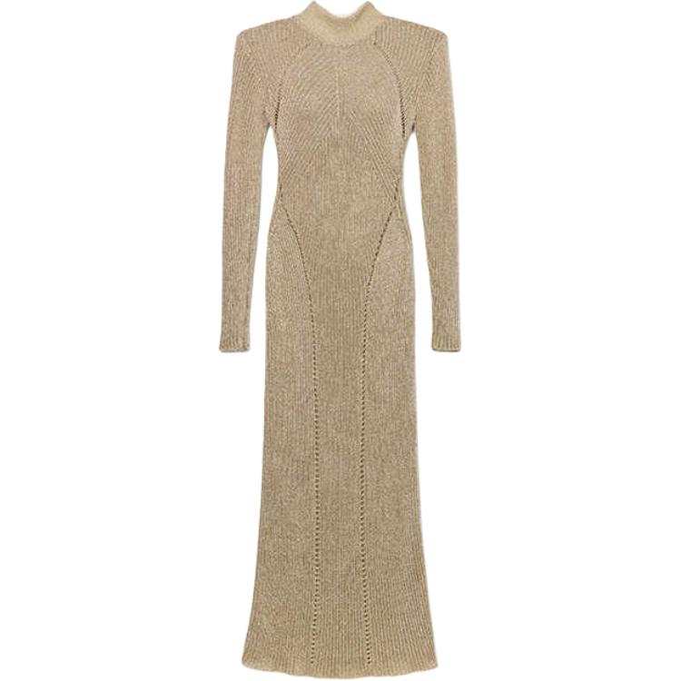 Self-portrait Self portrait Long Sleeved Dress Women's Gold