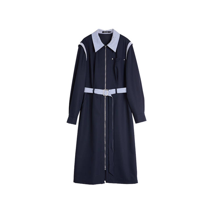 ELLE Long Sleeved Dress Women's Navy Blue