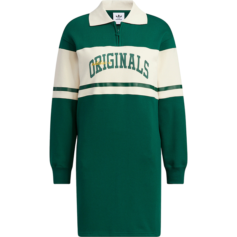 Adidas Adidas Long Sleeved Dresses Women's Green Moderate Short