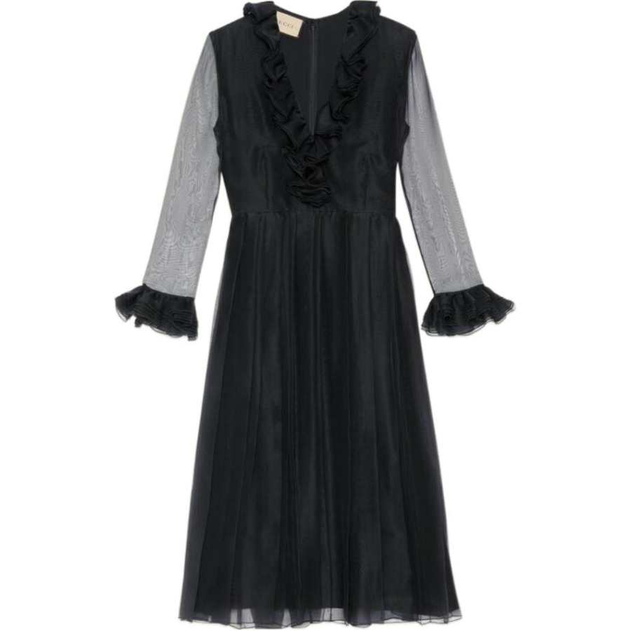 GUCCI FW22 Long Sleeved Dress Women's Black
