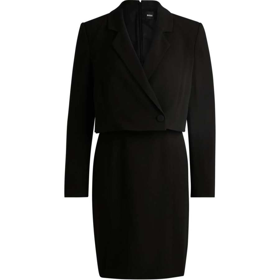 HUGO BOSS SS24 Long Sleeved Dress Women's Black