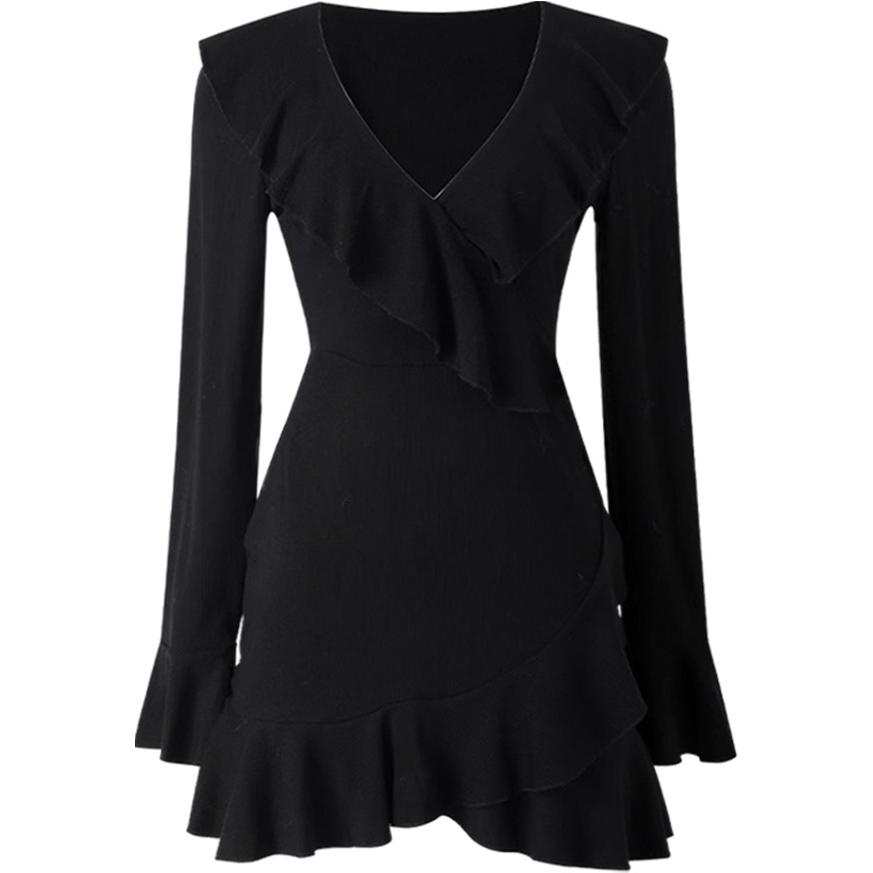 Cosyism Long Sleeved Dress Women's Black