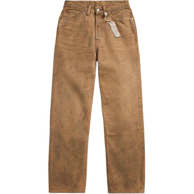 Double RL FW24 Jeans Straight Fit Version Women's Washed Brown Yellow